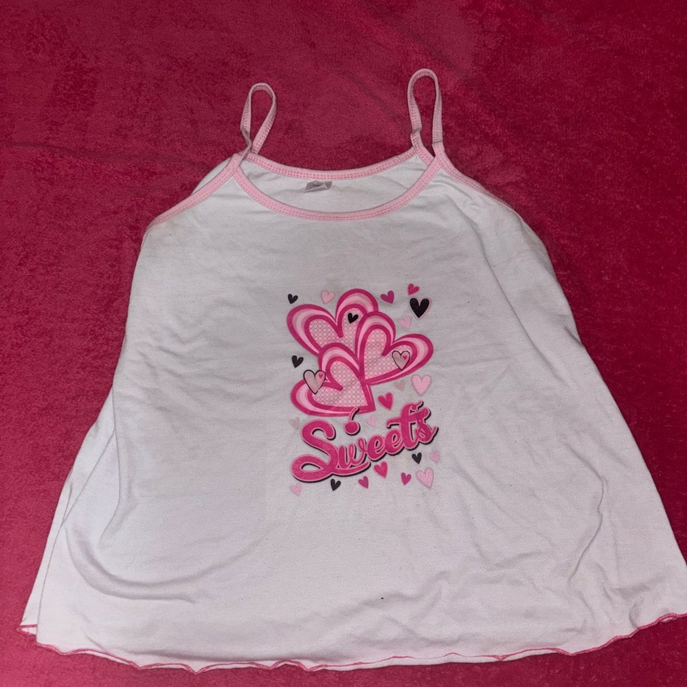 White and pink tank top “sweets”
